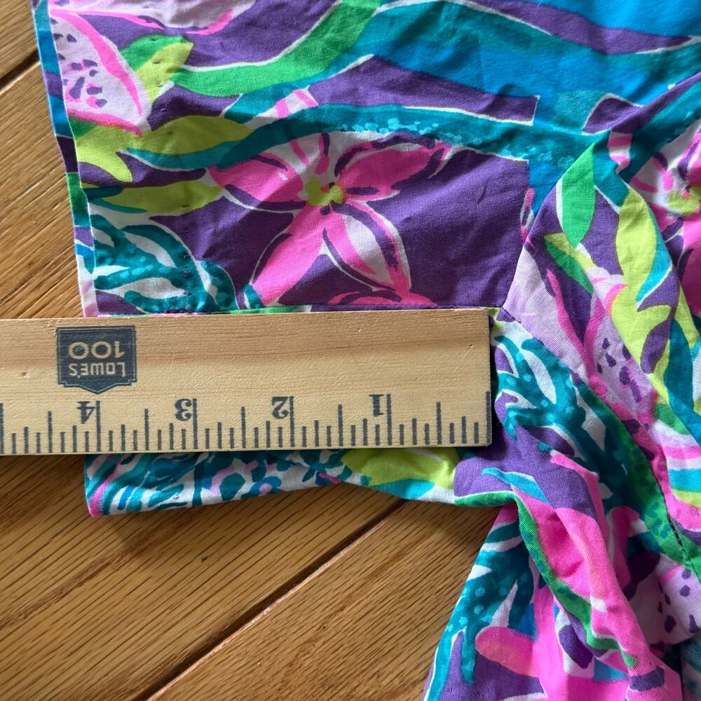 Lilly Pulitzer Tropical Floral High Waist Shorts Pink Purple Women’s Small - Picture 7 of 11